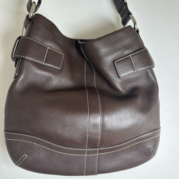 Vintage Coach Brown Leather Soho slim Duffel Shoulder Purse - Picture 3 of 11